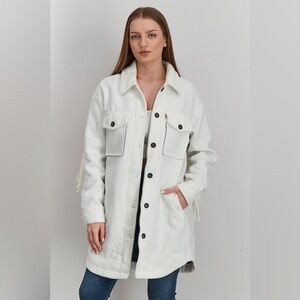 Levi’s Women Light Cream Fringe Fashion Jacket.